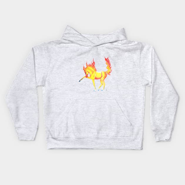 Fire Horse Kids Hoodie by RavensLanding